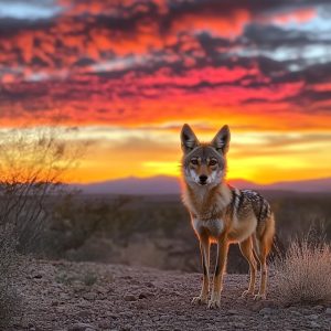 Stockcake coyote at sunset 1749135871