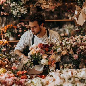 Stockcake florist arranging flowers 1762322730